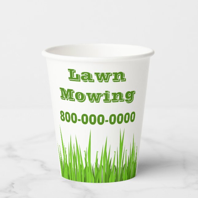 Lawn Mowing Business Paper Cups (Front)