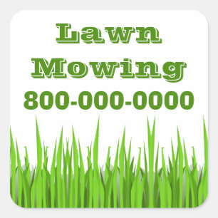 Lawn Mowing Business Square Sticker