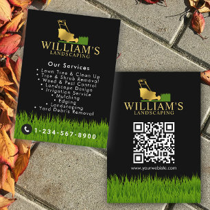Lawn Mowing Cutting Services, Lawn Care Gold Logo Business Card