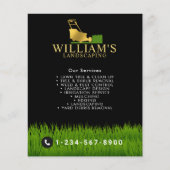 Lawn Mowing Cutting Services, Lawn Care Gold Logo Flyer (Front)