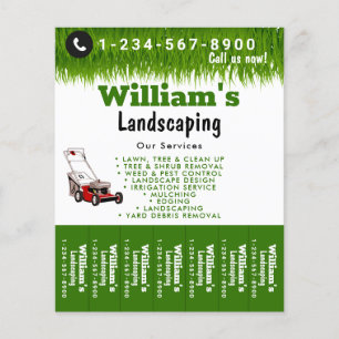 Lawn Mowing Cutting Services, Lawn Care Tear Off Flyer
