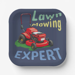 Lawn Mowing Expert  Paper Plate