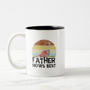 Lawn Mowing - Father Mows Best Two-Tone Coffee Mug