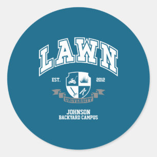 Lawn Mowing Funny Yard Work For Dad Grandpa _1  Classic Round Sticker