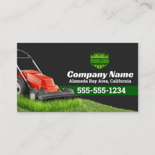 Lawn Mowing Gardener and Maintenance Business Card