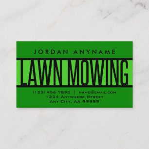 Lawn Mowing Green Business Card