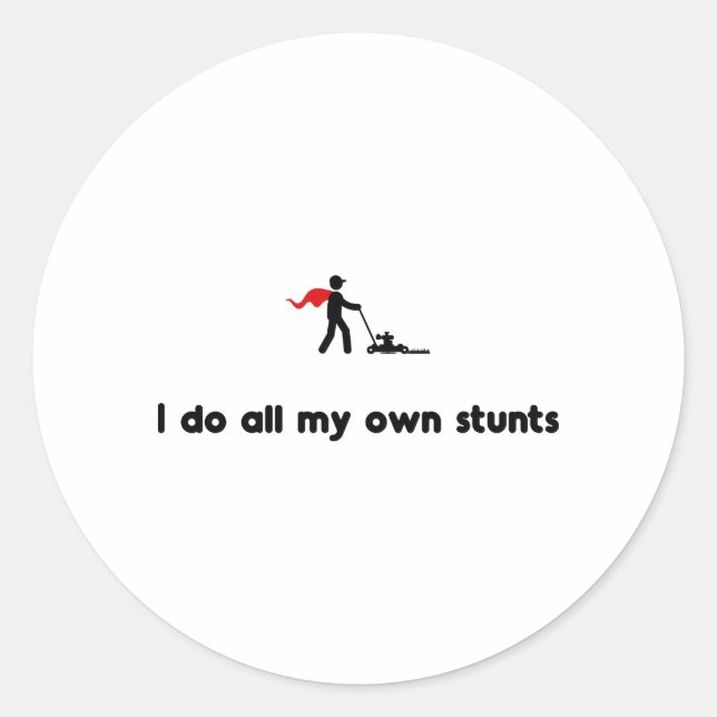 Lawn Mowing Hero Classic Round Sticker (Front)