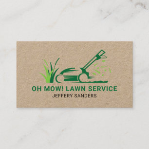 Lawn Mowing Kraft Business Card