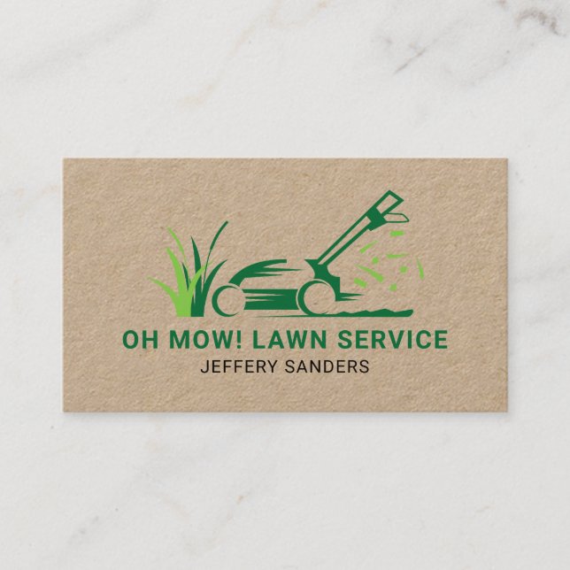 Lawn Mowing Kraft Business Card (Front)