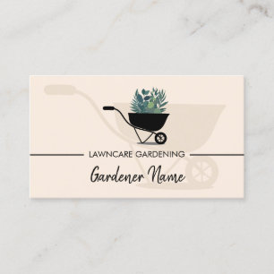 Lawn Mowing Landscape Gardening beige Business Card