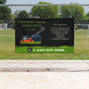 Lawn Mowing Landscaping Garden Lawn Care Black Banner