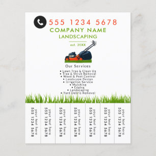 Lawn Mowing Landscaping Garden Tear Off Strips Flyer