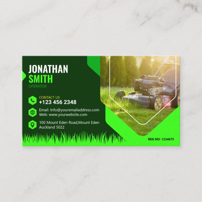 Lawn mowing, Landscaping, Lawn care service Calling Card (Front)