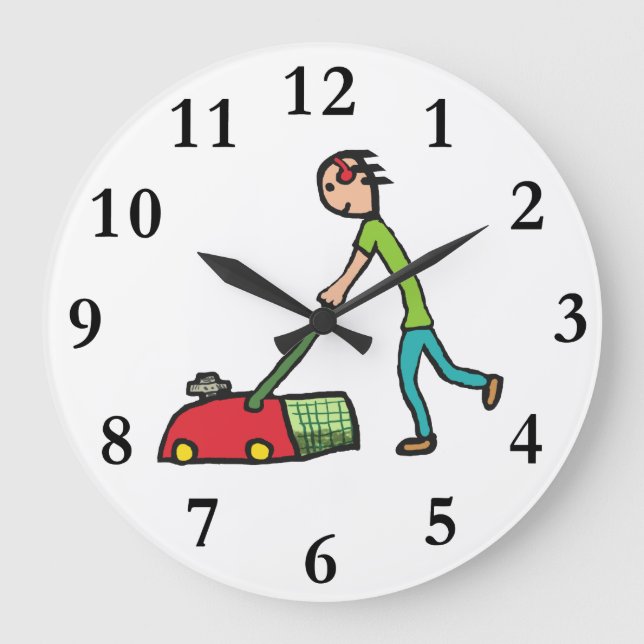 Lawn Mowing Large Clock (Front)