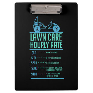 Lawn Mowing - Lawn Care Hourly Rate Clipboard