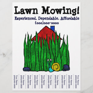 Lawn Mowing! Lawn Care. Yard Word. Custom Flyer