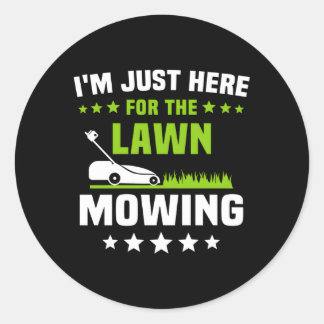 Lawn Mowing Lawnmower Mow Lawn Mowing Classic Round Sticker