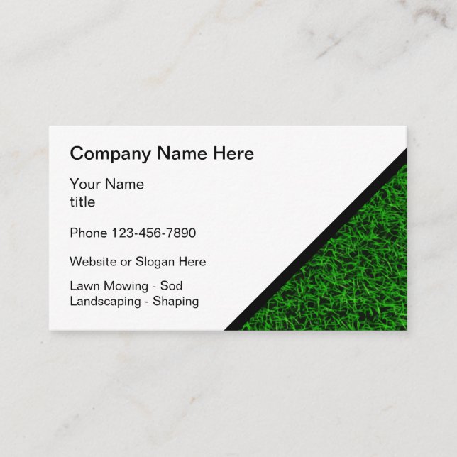 Lawn Mowing Modern Grass Theme Business Card (Front)