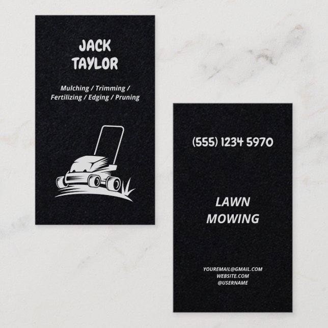 Lawn Mowing Premium Business Card (Front/Back)