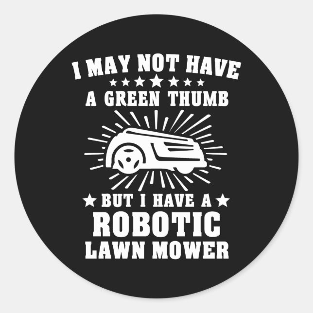 Lawn Mowing Robot Lawnmower Robotic Lawn Mower Classic Round Sticker (Front)