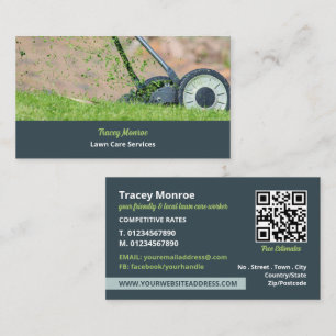 Lawn-Mowing Scene, Lawn Care Services Business Card