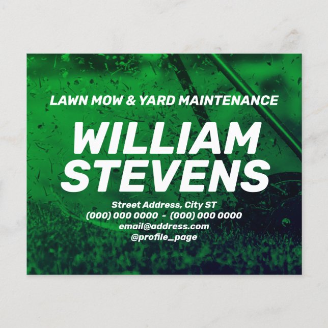 Lawn mowing service green tone flyer (Front)