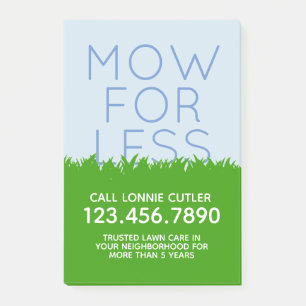 Lawn Mowing Services Ad Flyers Business Cards Post-it Notes
