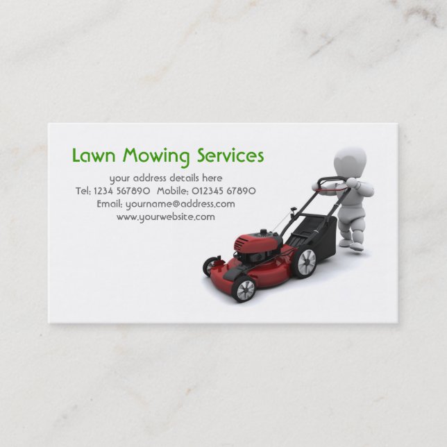 Lawn Mowing Services Business Card (Front)