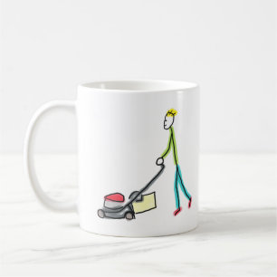 Lawn Mowing Stickman Coffee Mug