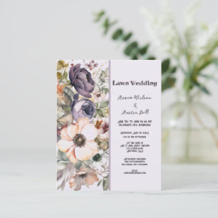 LAWN Purple and Peach Vintage Floral Wedding