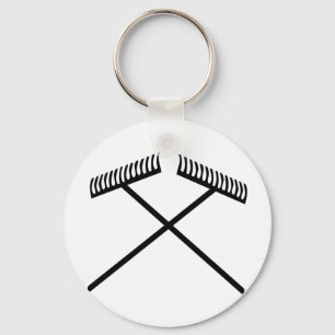 lawn rake crossed key ring