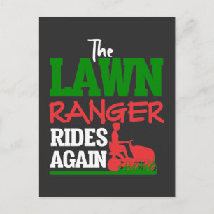 Lawn Ranger Grass Tractor Mowing Caretaker Postcard