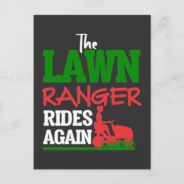 Lawn Ranger Grass Tractor Mowing Caretaker Postcard (Front)