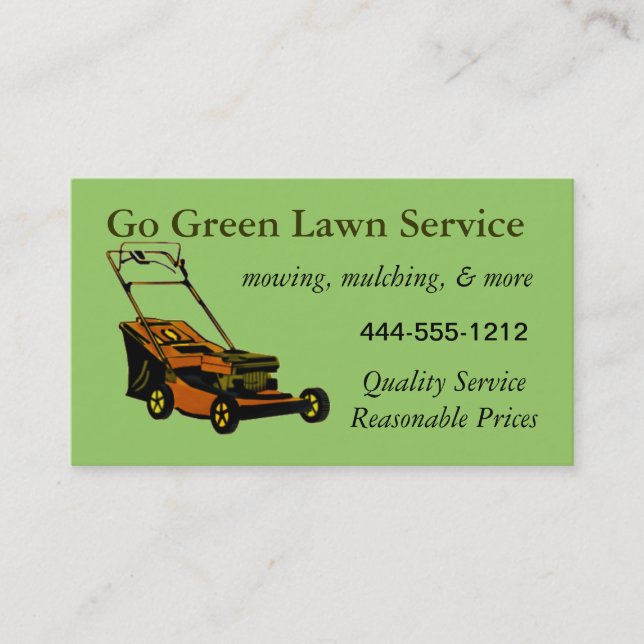 Lawn Service Business Card with mower customisable (Front)