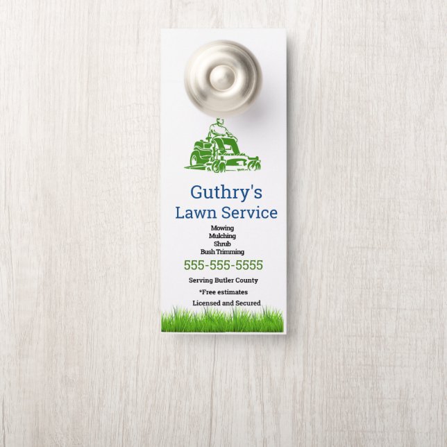 Lawn Service Door Hanger (On Knob)