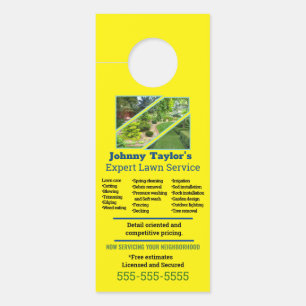 Lawn Service Door Hanger with photo