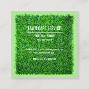 Lawn service garden Green Grass Landscaping Square Business Card