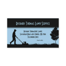 Lawn Service Landscape Blue Business Card
