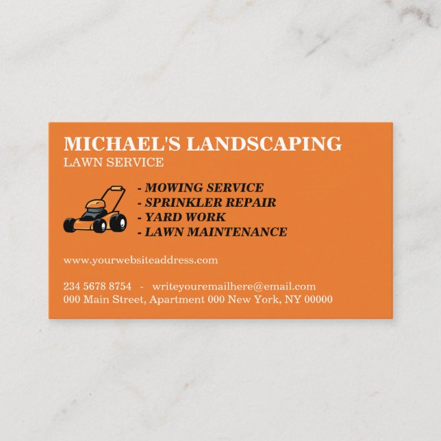 Lawn Service Landscape Business Card (Front)