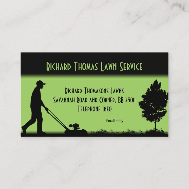 Lawn Service Landscape Double Side Business Card (Front)