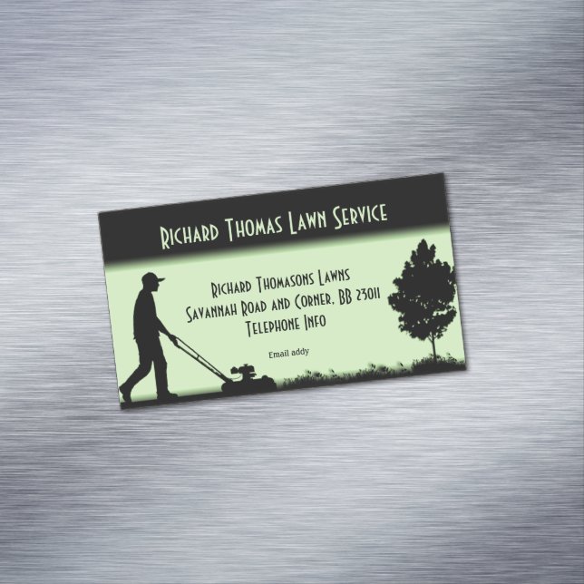 Lawn Service Landscape Magnetic Business Magnetic Business Card (In Situ)