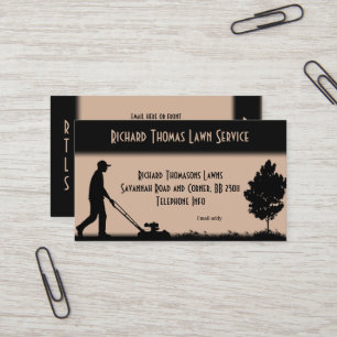 Lawn Service Landscape Tan Business Card