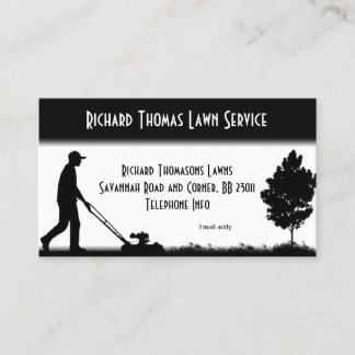 Lawn Service Landscape  White Business Card