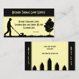 Lawn Service Landscape Yellow Business Card