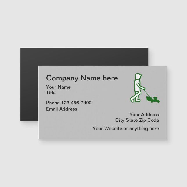 Lawn Service Logo Business Card Magnets (Front/Back)
