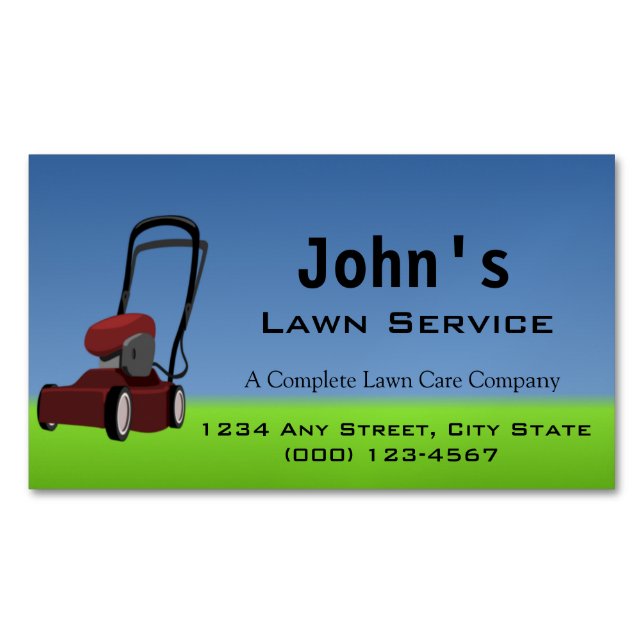 Lawn Service Magnetic Business Card (Front)