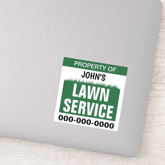 Lawn Service Property Custom-Cut Vinyl Sticker (Detail)