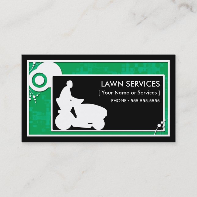 lawn services : block scheme business card (Front)