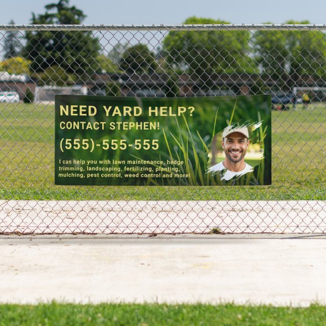 Lawn Services Custom Photo Landscaping Yard Care Banner (Insitu)
