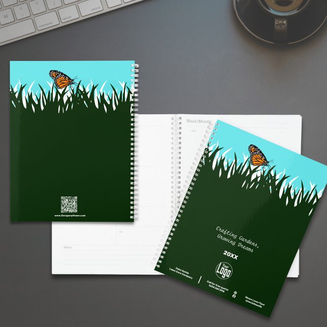 Lawn Silhouette Butterfly Promotional Planner (Lawn Silhouette Butterfly Promotional Planner with Logo, Motto, CTA, Social)